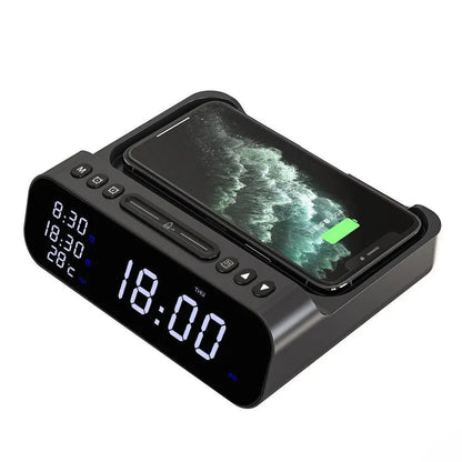 15W Three-in-one Wireless Charger Temperature Tester Multi Alarm Clock Fast Charging Mobile Phone Usb Charger Charging Station Advibe Studio