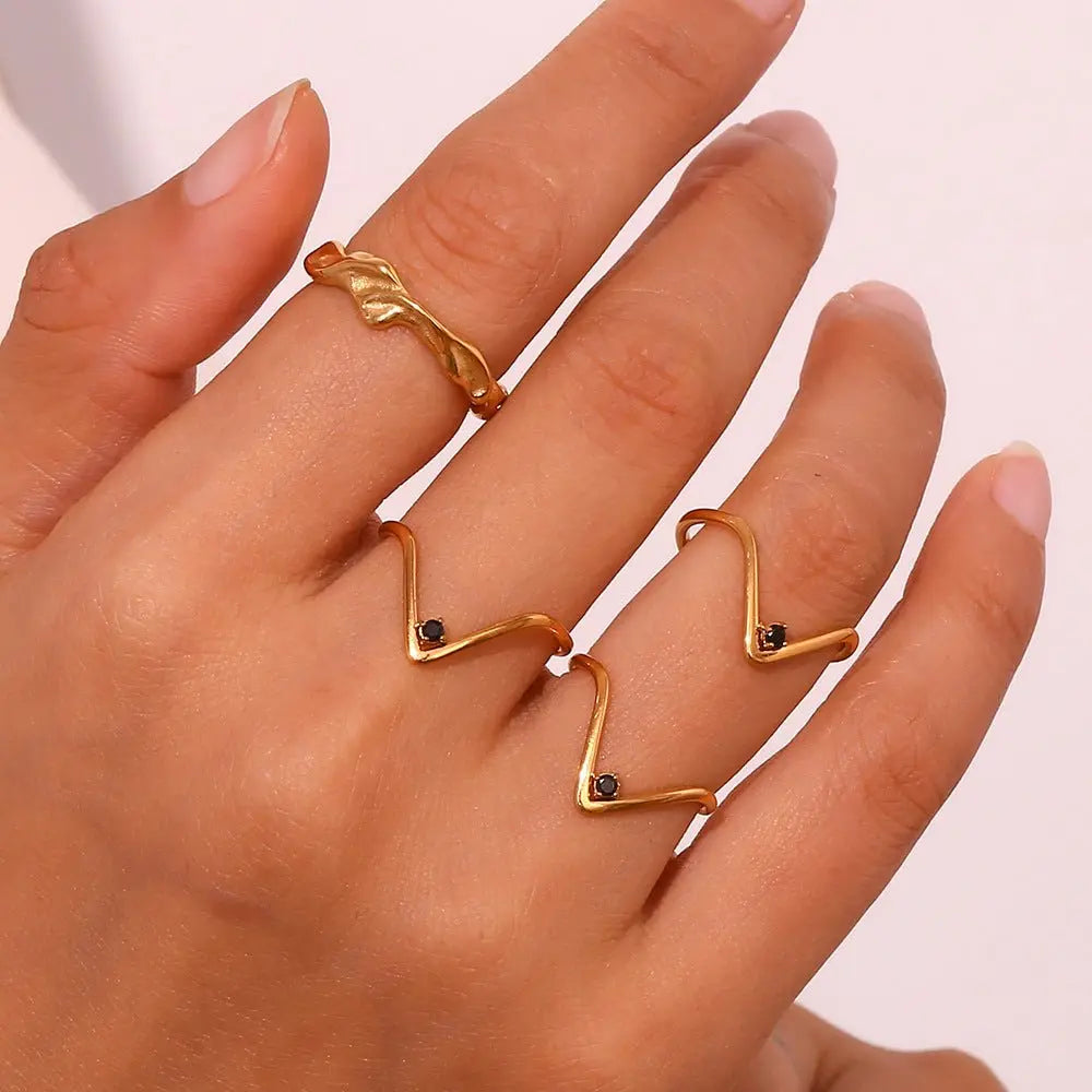 18K Gold Personality Affordable Luxury Ring Ornament Advibe Studio