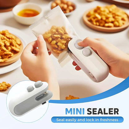 2-in-1 Mini Bag Sealer – USB Rechargeable & Long Lasting Battery