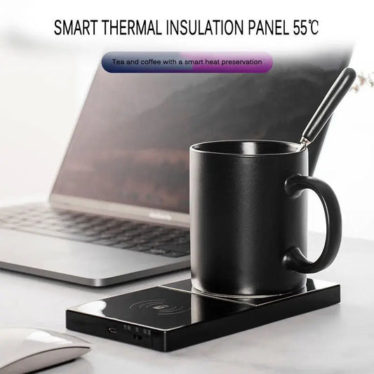 2 In 1 Heating Mug Cup Warmer Electric Wireless Charger For Home Office Coffee Milk Advibe Studio