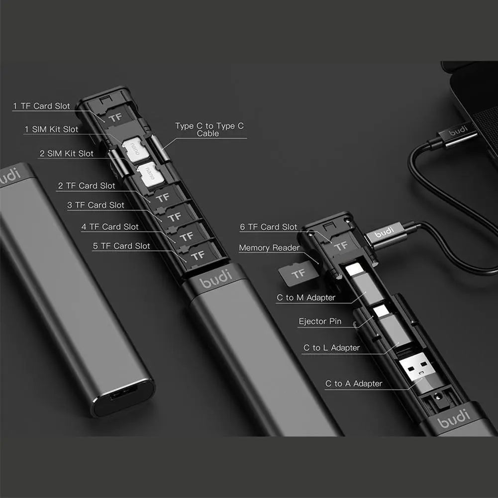 3 In 1 Multi-function Smart Adapter Card Storage Data Cable USB Box Universal For Phone Protable Phone Supplies Advibe Studio