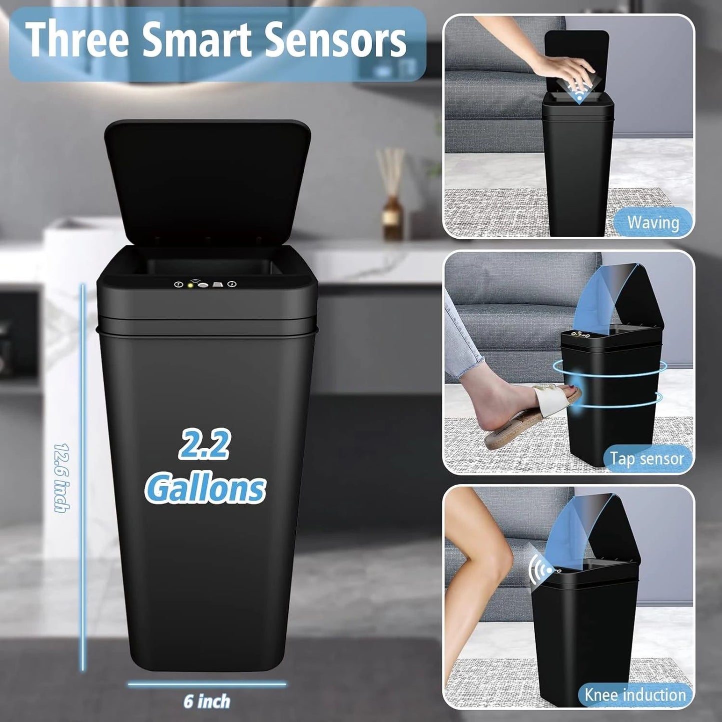 Smart Sensor Trash Can | For Kitchen, Living Room, Bathroom