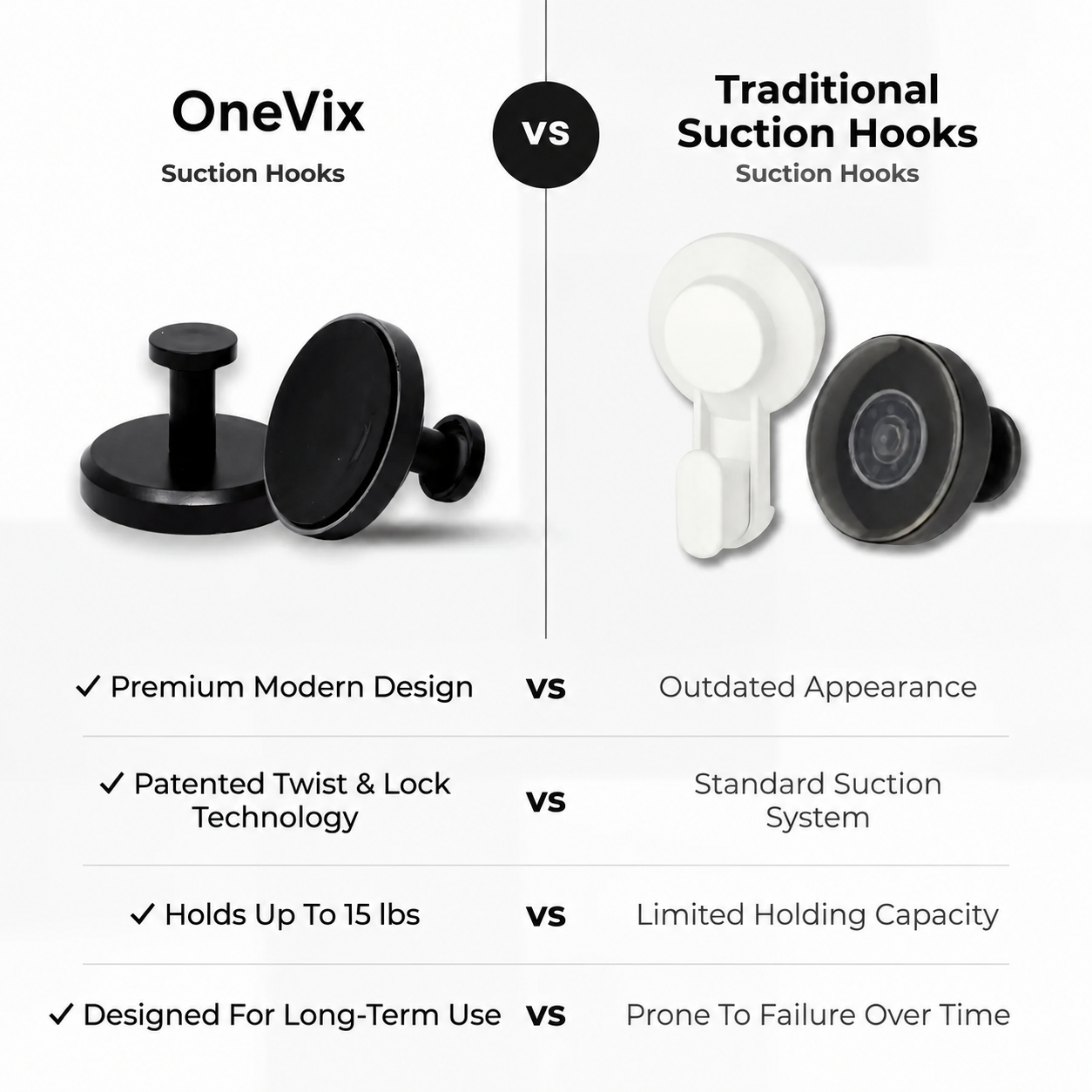 Multi-Surface Suction Hooks – Strong, Stylish & Reusable