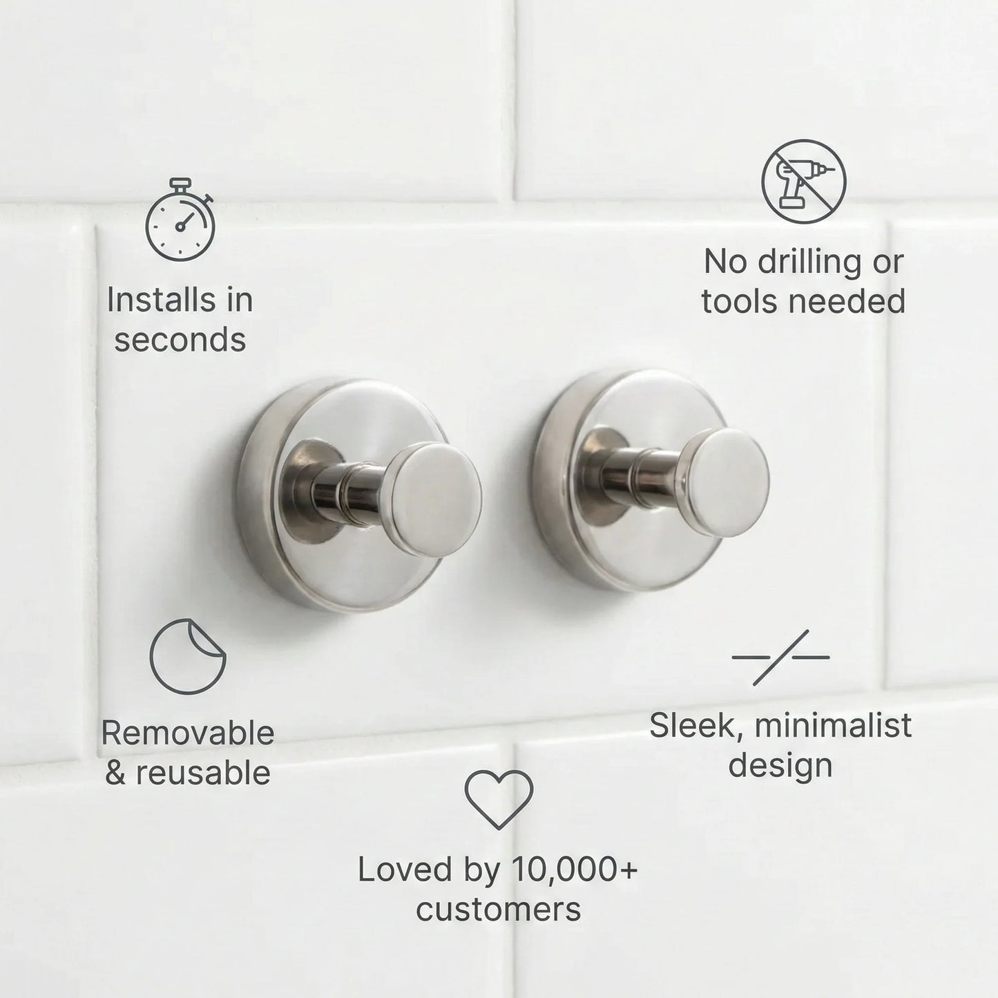 Multi-Surface Suction Hooks – Strong, Stylish & Reusable
