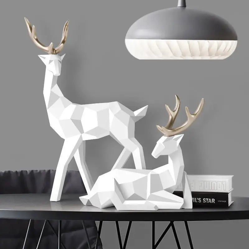 Deers Sculpture Resin Deer Statue Decoration Home Decor Statues Deer Figurines Modern Decoration Deers Table Ornament Advibe Studio