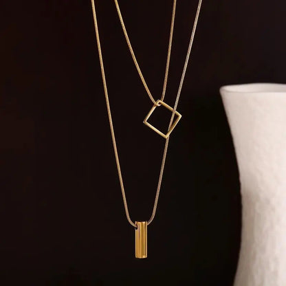 Fashion Geometric Necklace Double-layer Adjustable Length Sweater Chain Simple Temperament Necklace Women's Jewelry Advibe Studio