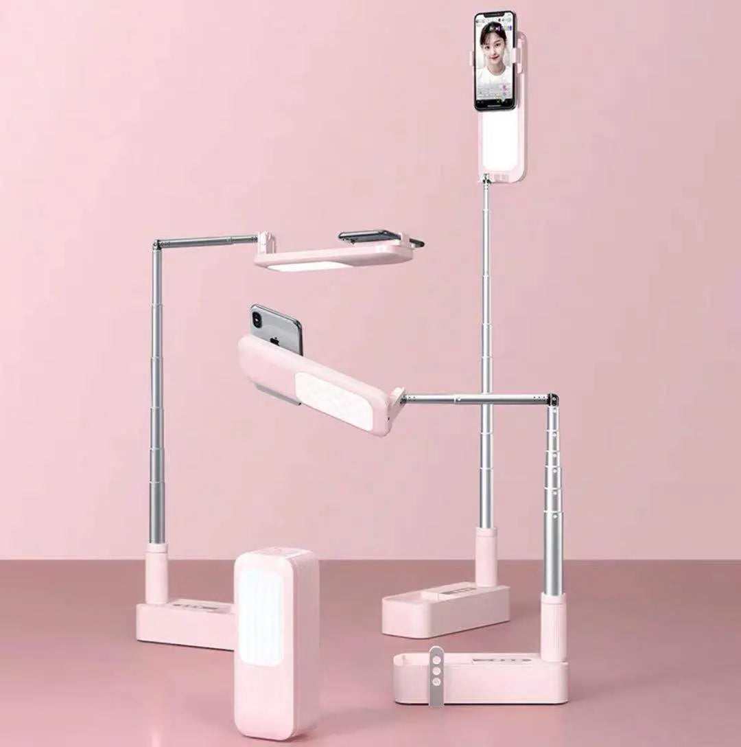 Selfie Portable Mobile Phone Holder With Light Foldable Bluetooth Remote Control Advibe Studio