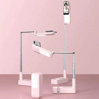 Selfie Portable Mobile Phone Holder With Light Foldable Bluetooth Remote Control Advibe Studio