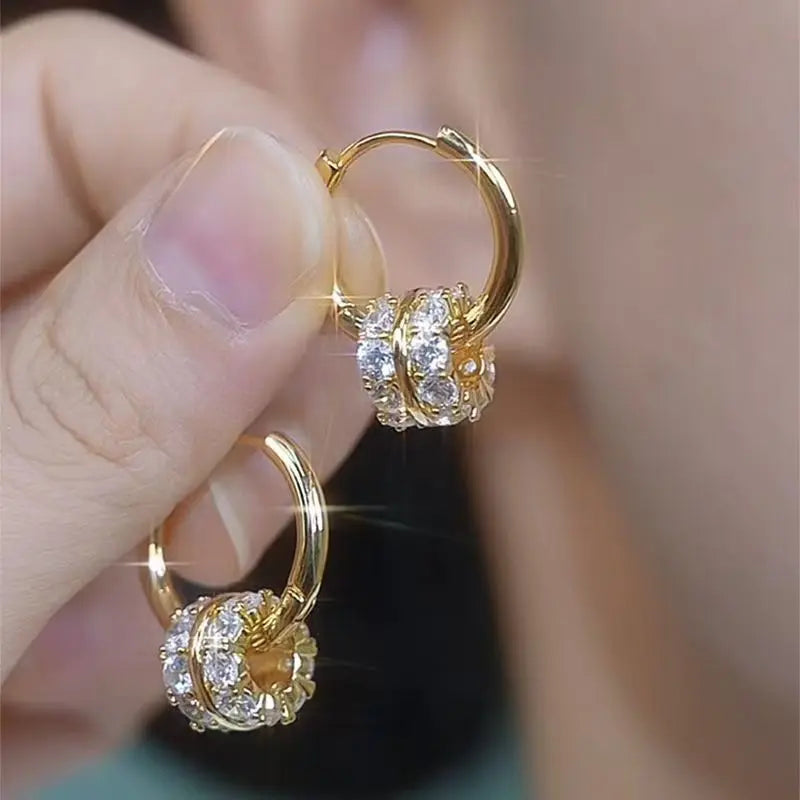 Silver Needle Zircon AB Dual-wear Double-sided Earrings Fashion Advibe Studio