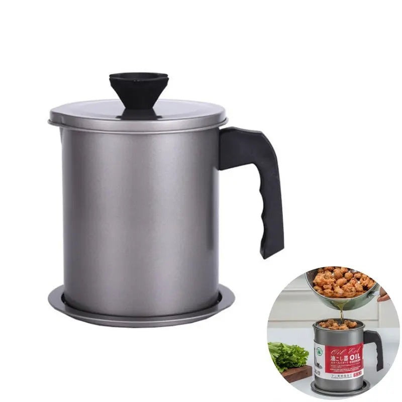 Stainless Steel Oil Filter Pot with Tray Advibe Studio