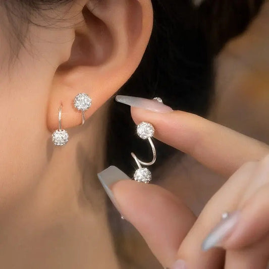 Sterling Silver Spring Screw Design Sense Niche Unique High Fashion Earrings For Women Advibe Studio